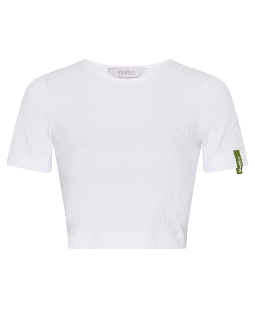 Max Mara White Ariete Cropped Top