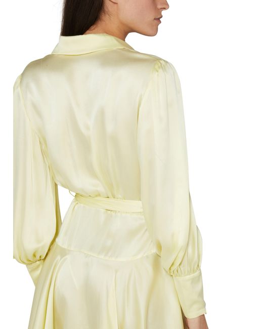 Zimmermann Yellow Silk Wrap Mini Dress