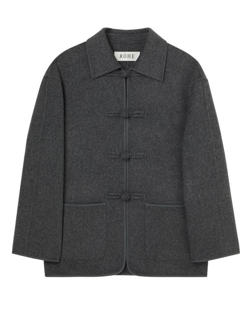 Rohe Gray Double-Faced Mandarin Jacket