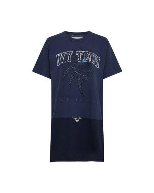 Conner Ives Blue Exclusive Reprint T-Shirt Dress