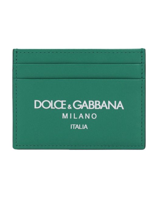 Dolce & Gabbana Green Calfskin Card Holder for men