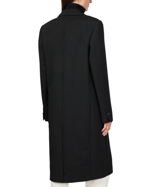 Totême Black Klassischer Taillierter Wollmantel