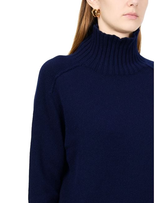Bompard Blue Cashmere High-Necked Sweater