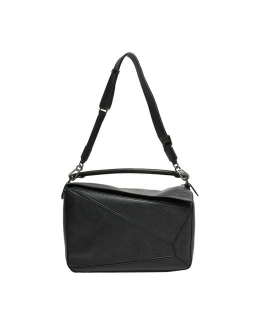 Loewe Black Puzzle Large Grained Calfskin Bag for men