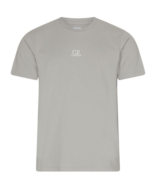 T-shirt en jersey de coton fin 24/1 artisanal avec motif trois cartes C P Company pour homme en coloris Gray