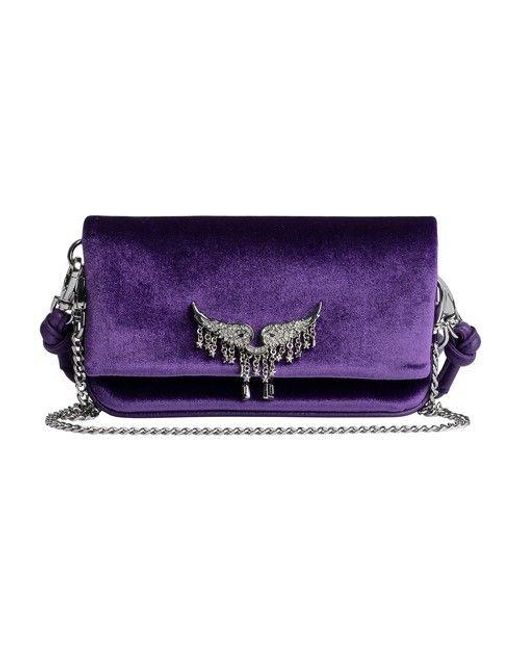 Zadig & Voltaire Purple Velvet Rock Nano Bag