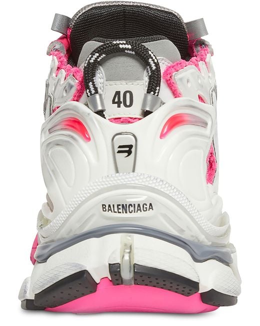 Balenciaga Pink 'runner' Chunky Sole Mesh Low Top Sneakers