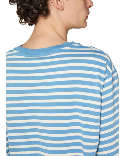 Maison Kitsuné Blue Long-sleeved Sailor T-shirt With Fox Head Logo for men