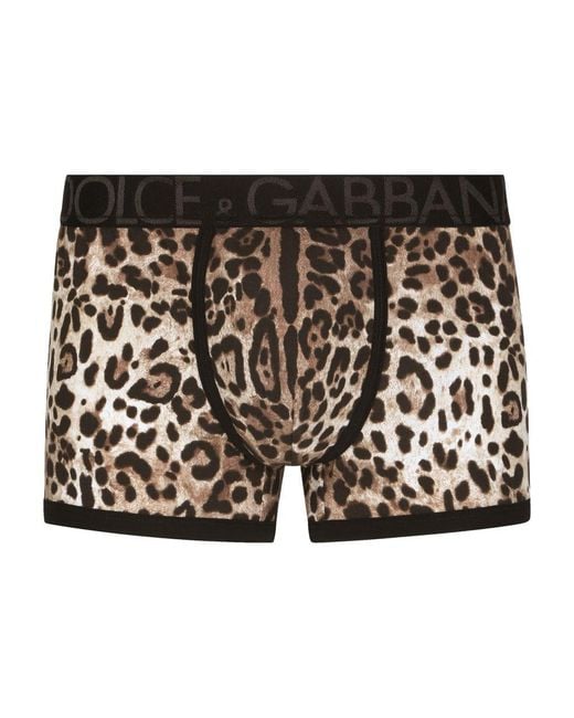 Dolce & Gabbana Black Leopard-print Two-way Stretch Cotton Boxers for men