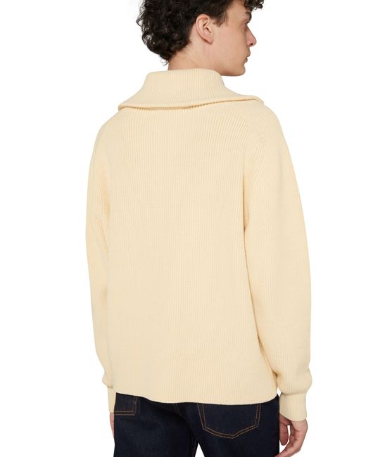 Maison Kitsuné Natural Bold Fox Head Half-Zippered Sweater for men