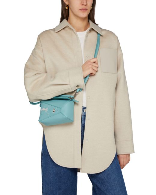 Loewe Blue Unterwasserwelt-Mini-Tasche Puzzle Edge Aus Klassischem Kalbsleder