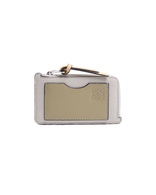 Porte-Cartes Et Monnaie En Cuir De Veau Grainé Souple Loewe en coloris Metallic