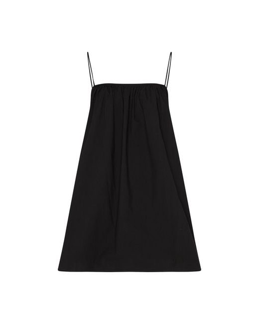 Matteau Black Mini Dress In Organic Cotton
