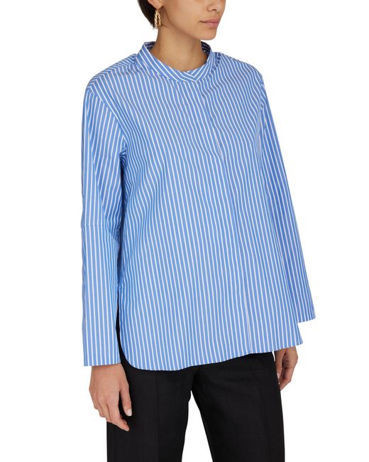 Max Mara Blue Linda Long-Sleeved Shirt With Stripes