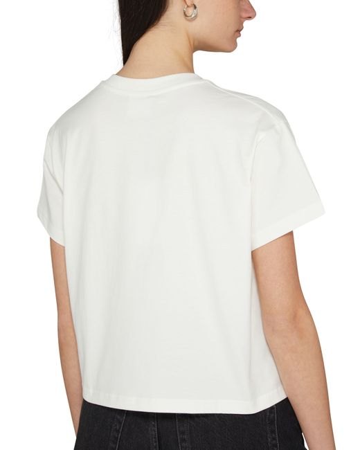T-shirt court à col en V Courreges en coloris White