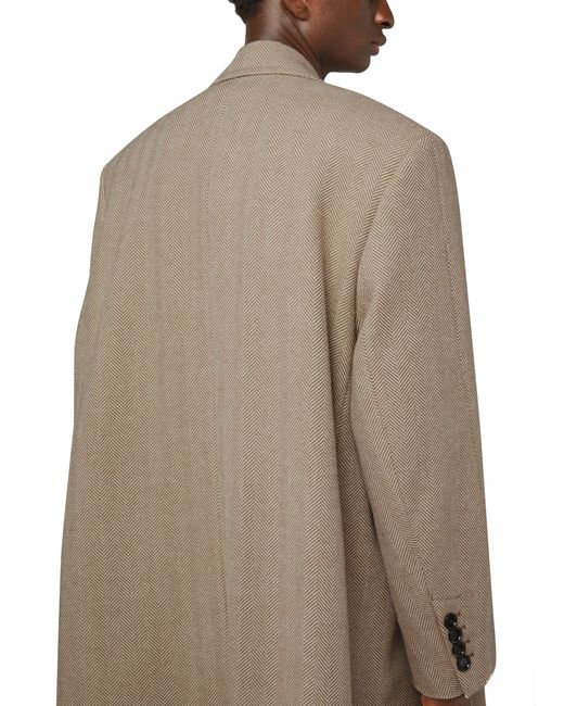 AMI Natural Long Double Breasted Coat for men