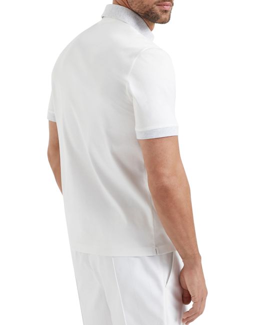 Brunello Cucinelli Poloshirt mit Tennis-Badge in White für Herren