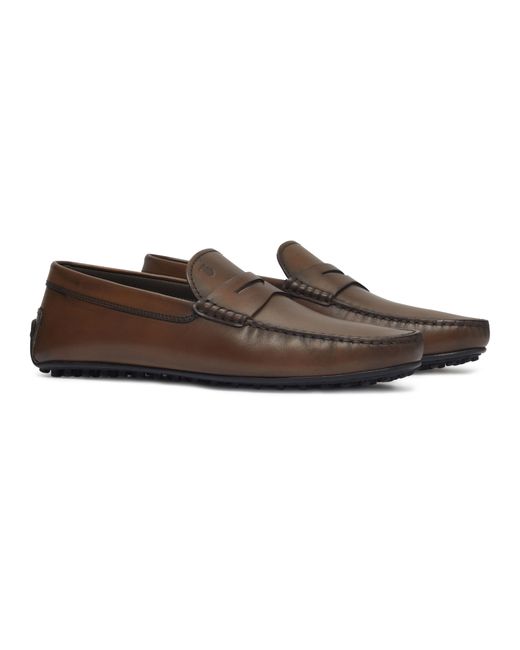 Tod's Brown City Gommino Loafers for men