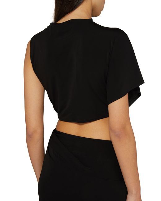 Courreges Black Langes One-Shoulder-Kleid aus Crepe-Jersey