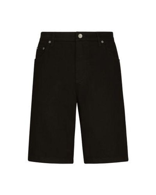 Dolce & Gabbana Black Wash Stretch Denim Shorts for men