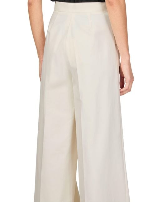 Max Mara White Weit Geschnittene Hose Fnish