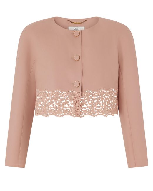 Chloé Pink Cropped Woolen Jacket