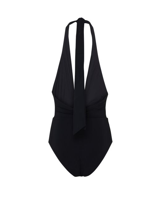 Zimmermann Black Alight Wrap Halter One-piece Swimsuit