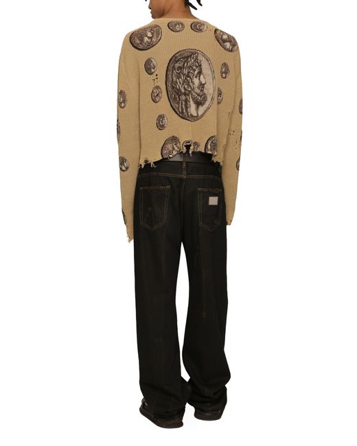 Dolce & Gabbana Black Overdye Jeans With Small Abrasions for men
