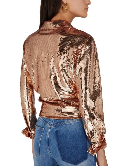 Tom Ford Brown Sequin Long-Sleeve Shirt