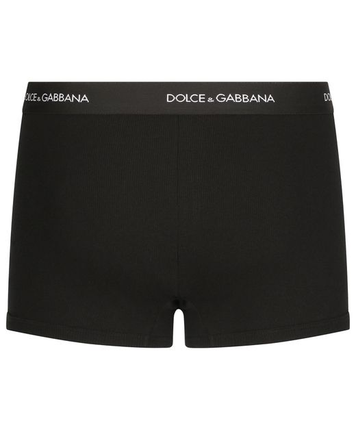 Dolce & Gabbana Black Fine-Rib Cotton Boxers for men