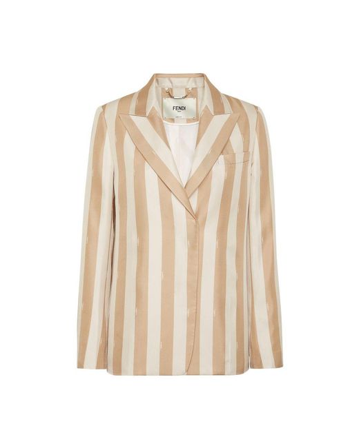 Fendi Natural Tailored Deconstructed Jacket