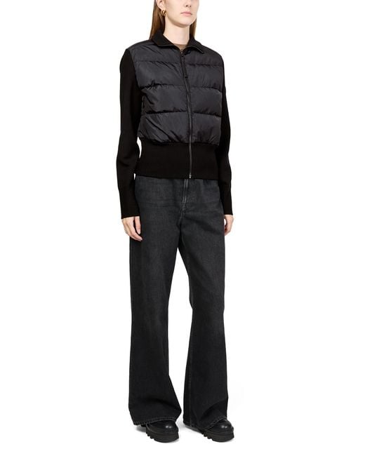 Canada Goose Black Weite Jacke Aus Gestepptem Mesh-Hybrid-Material