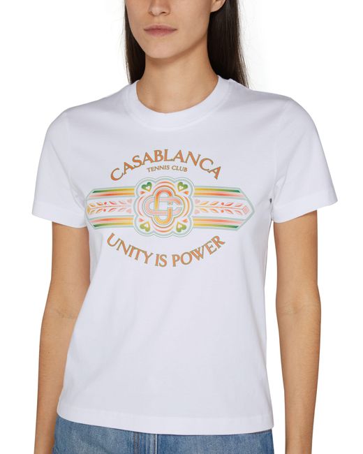 Casablancabrand White Unity Is Power T-Shirt