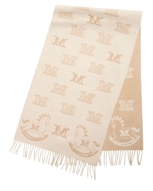 Max Mara Natural Schal Mit M-Print