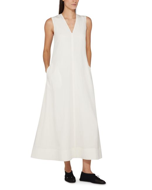 Totême  White Kleid mit V-Ausschnitt