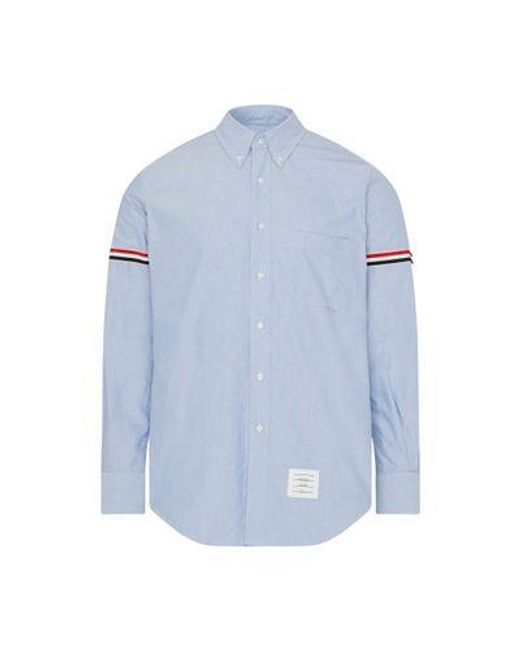 Thom Browne Blue Classic Long Sleeve Shirt In Cotton for men