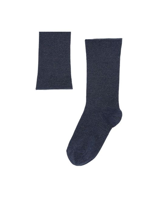 Brunello Cucinelli Blue Sparkling Knit Socks