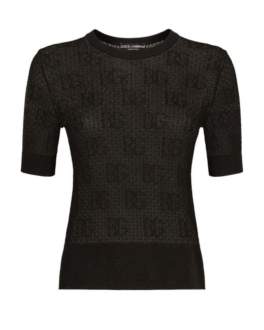 Dolce & Gabbana Black Pullover im Ajourmuster aus Viskose