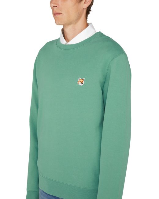 Maison Kitsuné Green Fox Head Patch Sweatshirt for men