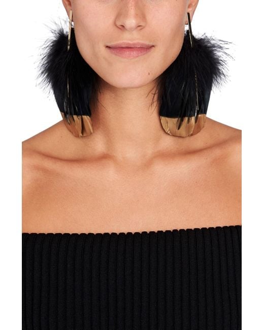Tom Ford Feather Earrings in Black Lyst