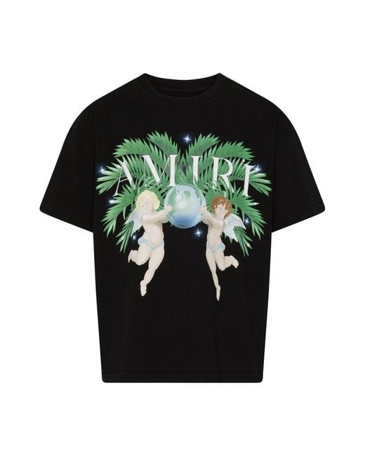 Amiri Black Airbrush Cherub T-shirt for men