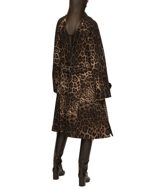 Robe plissée à col montant Dolce & Gabbana en coloris Brown