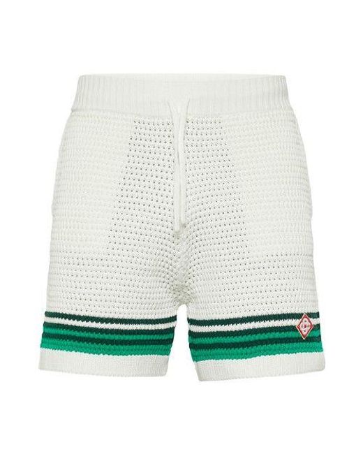 CASABLANCA Green Tennis Crochet Shorts for men
