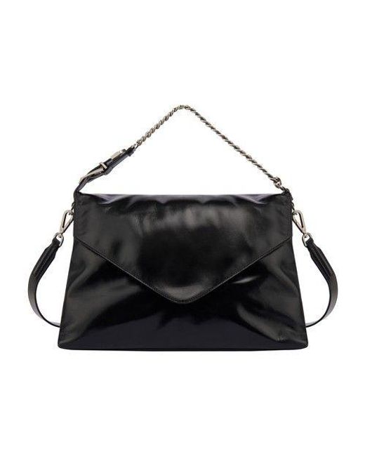 Alberta Ferretti Medium Dori Bag In Patent Nappa Leather in Black Lyst
