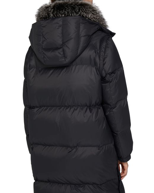 Yves Salomon Black Daunenjacke Mit Fuchspelzbesatz