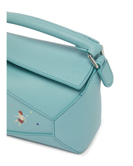 Loewe Blue Unterwasserwelt-Mini-Tasche Puzzle Edge Aus Klassischem Kalbsleder