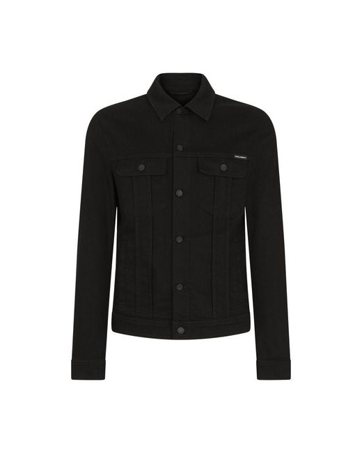 Dolce & Gabbana Black Stretch Denim Jacket for men