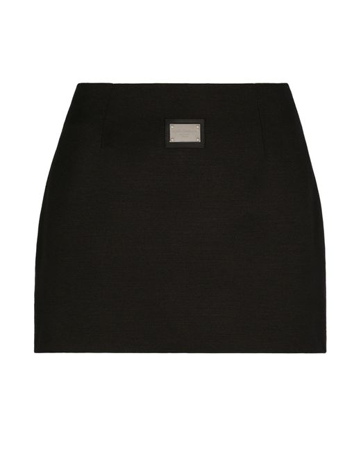 Dolce & Gabbana Black Short Ottoman Skirt