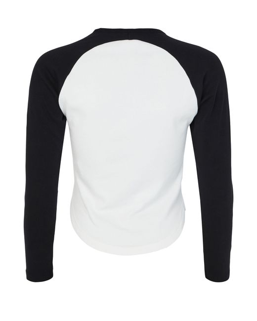 Courreges Black Langärmeliges Kontrast-T-Shirt Circle
