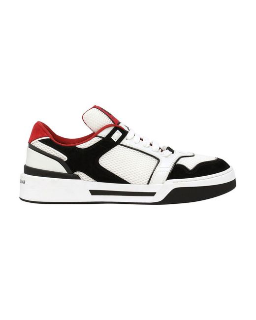 Dolce & Gabbana White Mixed-Material New Roma Sneakers for men